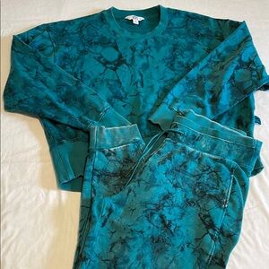Teal Tie-Dye Sweatshirt and Joggers Set